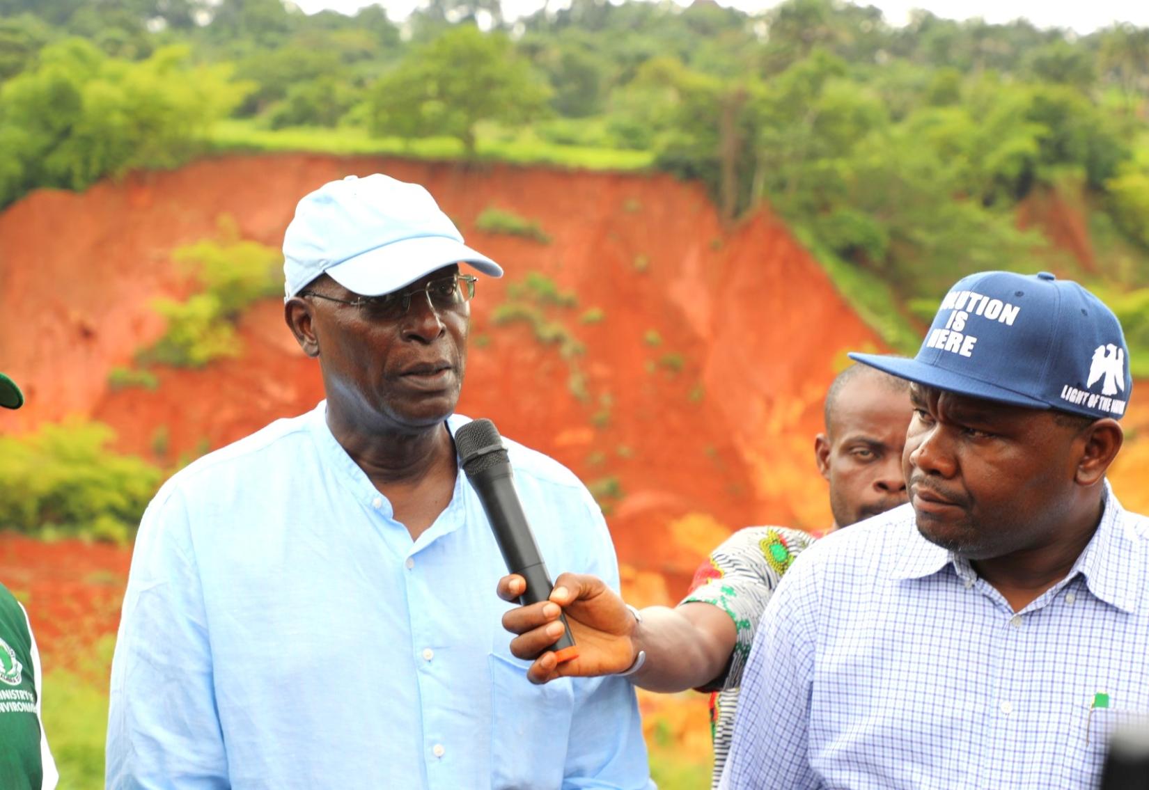 RC and students at a soil erosion site